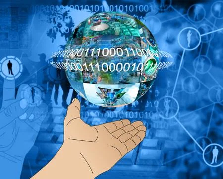 Hand of internet 库存插图