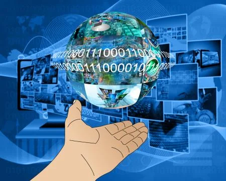 Hand of internet Stock Illustration