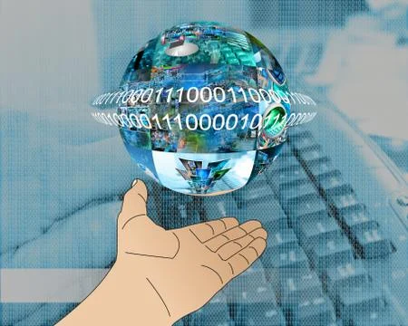 Hand of internet 库存插图