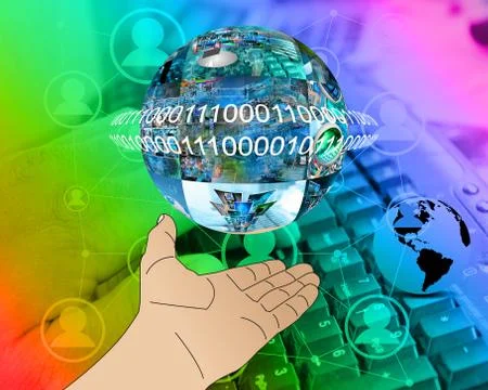 Hand of internet Stock Illustration