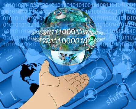 Hand of internet Stock Illustration