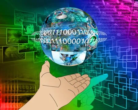 Hand of internet Stock Illustration