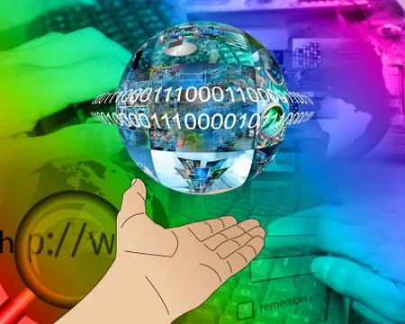 Hand of internet Illustrazione stock