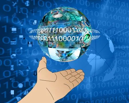 Hand of internet Illustrazione stock