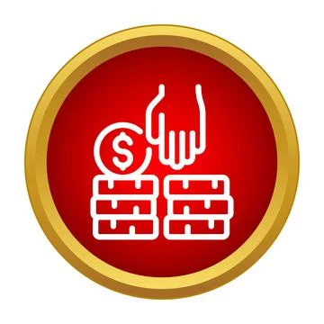 Hand investing money in stack of dollar coins Stock Illustration
