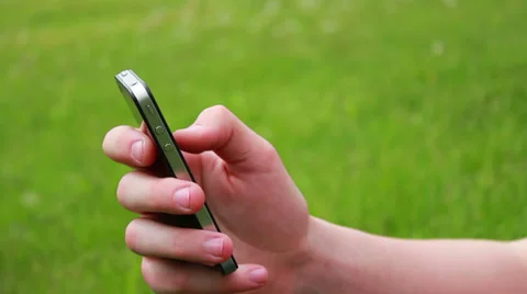 Hand With Iphone Stock Footage 37825374
