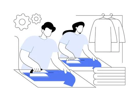 Hand irons abstract concept vector illustration. Stock Illustration