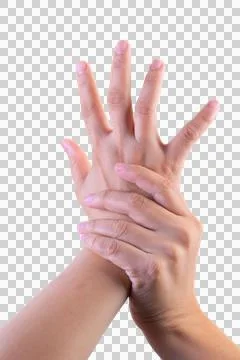 Hand on isolated background clipping path Foto stock