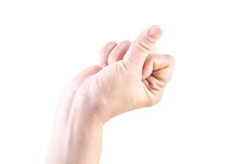 Hand on isolated background clipping path Foto stock