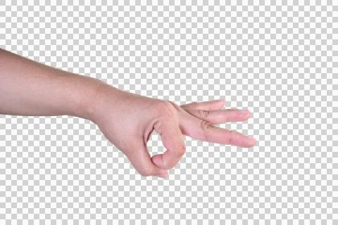 Hand on isolated background clipping path Foto stock