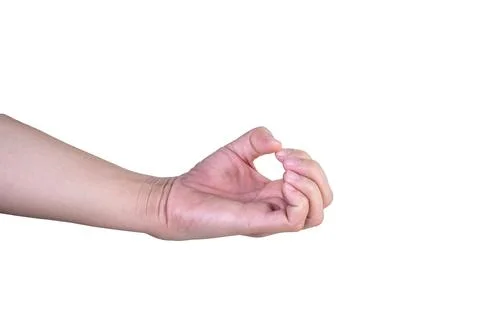 Hand on isolated background clipping path Foto stock
