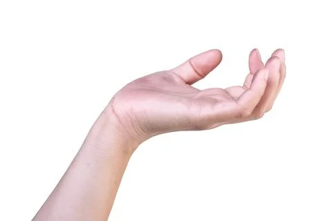 Hand on isolated background clipping path Foto stock