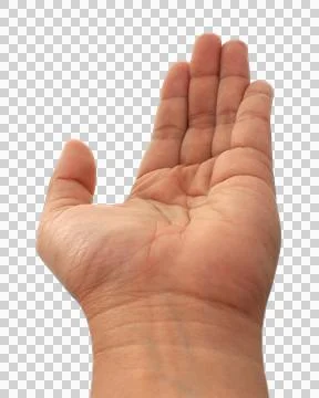 Hand on the isolated background Foto stock