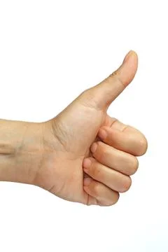 Hand isolated on white background making the sign of success and achievement 스톡 사진