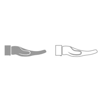 Hand it is black icon . Stock Illustration