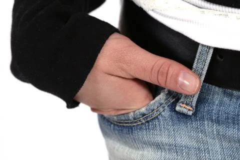 Hand in jeans Stock Photos