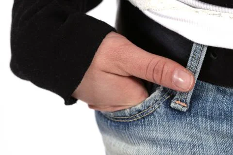 Hand in jeans Stock Photos