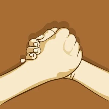 Hand join or bonding design Stock Illustration