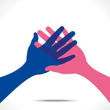 Hand join or partnership concept vector Stock Illustration
