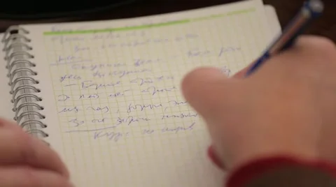 Hand journalist who writes in a notebook information. Stock Footage 68578580