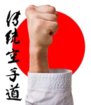 Hand karate master  on a white background.character karate Stock Photos
