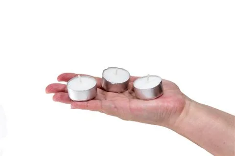 Hand keeps the candles Stock Photos
