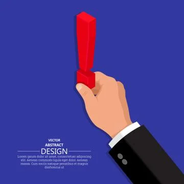 The hand keeps the exclamation mark イラスト素材