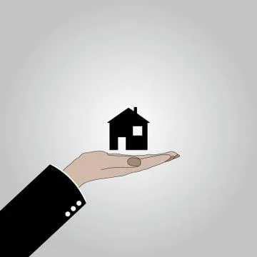 The hand keeps the house Stock Illustration