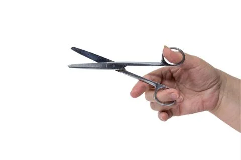 Hand keeps the scissors Stock Photos