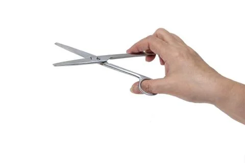 Hand keeps the scissors Foto stock