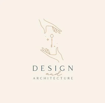 Hand with key label Stock Illustration