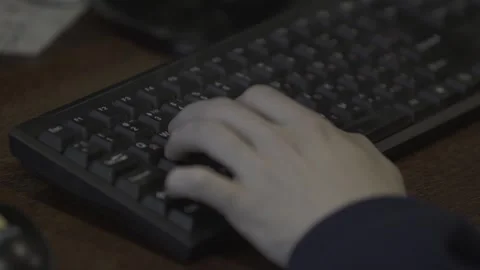 Hand on keyboard, man at work Stock Footage 300867025