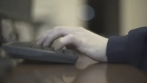 Hand on keyboard, man at work Stock Footage 300867028