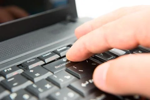 Hand on keyboard Stock Photos