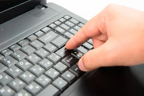 Hand on keyboard Stock Photos