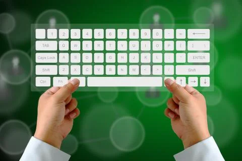 Hand on keyboard Stock Photos