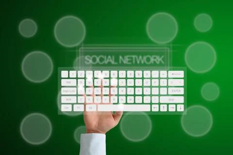 Hand on keyboard Stock Photos