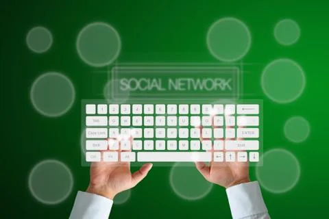 Hand on keyboard Stock Photos