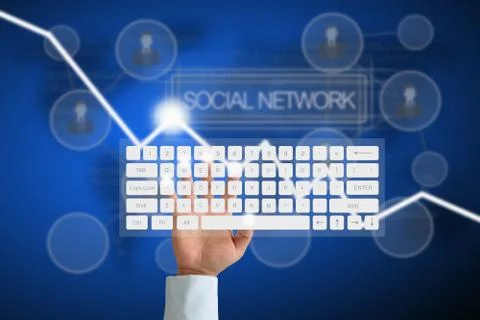 Hand on keyboard Stock Photos