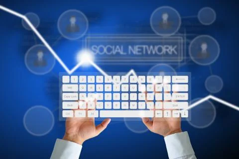 Hand on keyboard Stock Photos