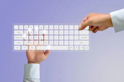 Hand on keyboard Stock Photos