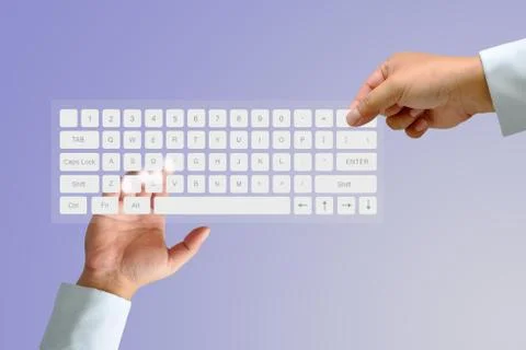 Hand on keyboard Stock Photos