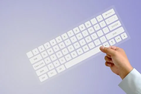 Hand on keyboard Stock Photos