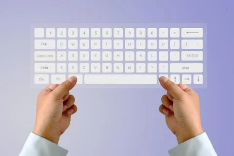 Hand on keyboard Stock Photos