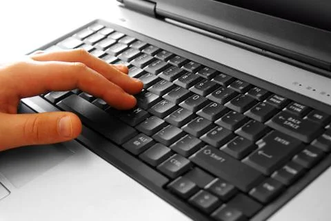 Hand on keyboard Stock Photos