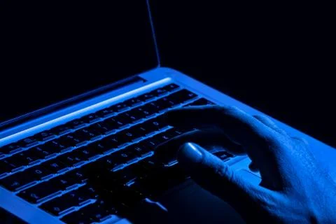 Hand on the keyboard Stock Photos