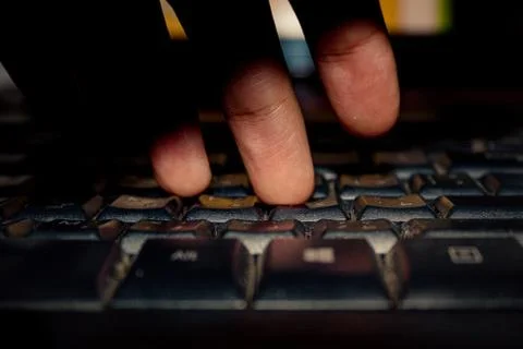 Hand on Keyboard Stock Photos
