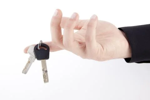 Hand with keys Stock Photos