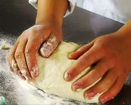 Hand kneading of dough Stock Footage 10717846