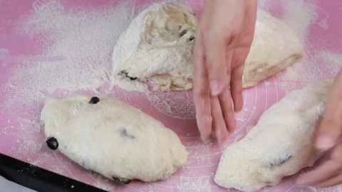 Hand kneading dough Stock Footage 160147858